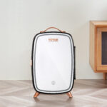 Vevor Mini Fridge, 6L Skincare Fridge With LED Light And HD Mirror, AC DC Makeup Fridges For Skin Care, Cosmetic Storage, Chill Face Mask Drink,  Small Refrigerator For Bedroom Dorm Desktop, Black - Image 5